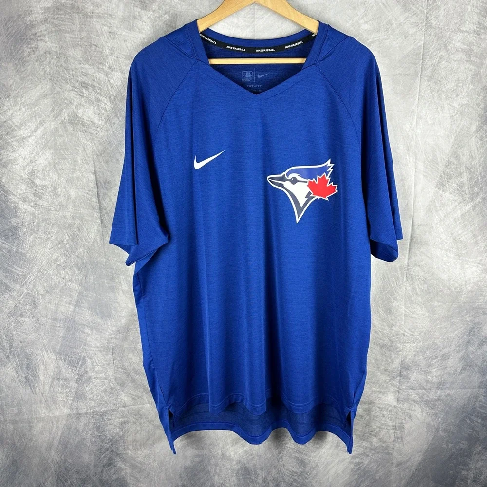 Nike Toronto Blue Jays MLB Authentic Collection Dri-FIT Shirt Blue Mens XXL
